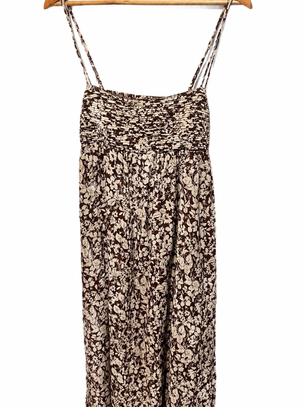 Abercrombie & Fitch Brown and Cream Floral Maxi Dress